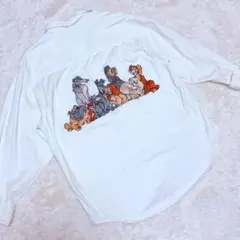 ヴィンテージ 刺繍Tシャツ 水色 わんわん物語 - メルカリ