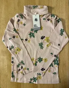 【新品タグ付】プチバトー　タートルネック　花柄　ピンク