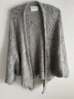 グレー レース編み カーディガン 長袖