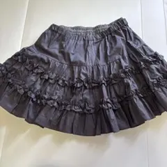 LILY BROWN フリル付きグレー フレアスカート