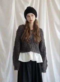 acka. エーシーケー　frill hand knit cardigan