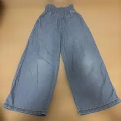 GU デニムワイドデニムパンツ 140cm