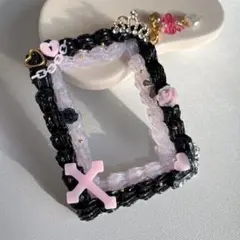 No.16❤︎ホイップデコトレカケース ブラック×ピンク 地雷