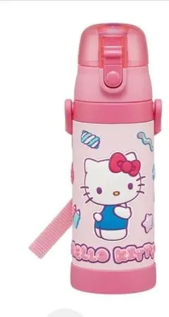 新発売　3D　ロック付　 480ml ハローキティステンレス水筒 　マシュグミ