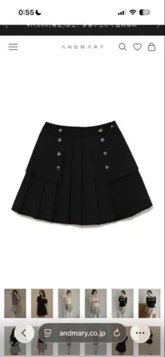 Andmary アンドマリー Sorin pleats mini skirt M - メルカリ