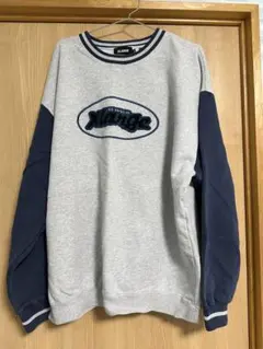 XLARGE 刺繍ロゴ トレーナー グレー/ネイビー