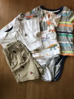 ベビー服 サイズ70 男の子4点セット ロンパース ポロシャツ 短パン