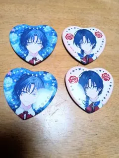 にじさんじ バレンタイン ハート型缶バッジ　4個セット　花籠つばさ
