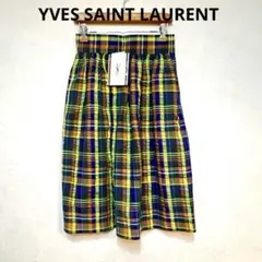 【新品】Yves Saint Laurent チェックスカート M イタリー生地のサムネイル