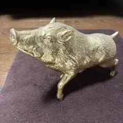 イノシシ 置物 ゴールドカラー オブジェ - メルカリ