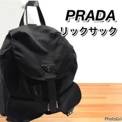 【縫い目あり】PRADA リュック バックパック ナイロン 三角ロゴ ブラック