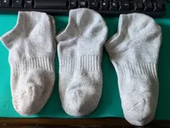 ユニクロ スポーツショートソックス 25〜27cm 灰色 グレー