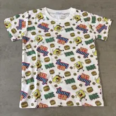 スポンジボブ　ハンバーガー　総柄　Tシャツ アイボリー　120 新品未使用のサムネイル