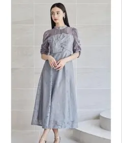 極美品 ANDRESD niana ニアナ ダマスクギャザードレス 結婚式 М - メルカリ
