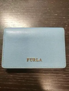 FURLA 水色 レザー カードケース