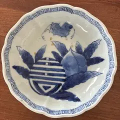 染付 桃文 小鉢 骨董品 陶器