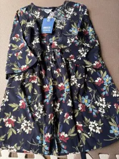 BREEZE 花柄ワンピース 90サイズ ネイビー