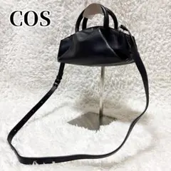 COS コス 2way レザー ショルダー ハンド バッグ ブラック