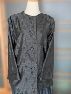 r*a様 着物リメイク　半コート　大島紬　未使用着物より　光沢あり