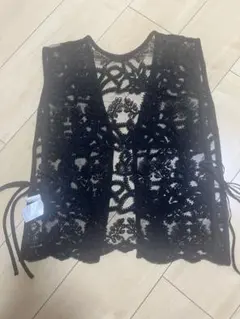 レースベスト ジレ ブラック