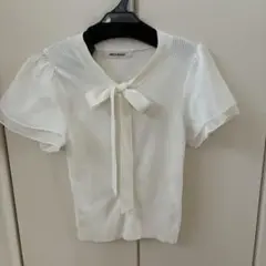 MISCH MASCH ホワイトリボントップス