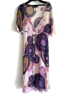 ANTIK BATIK 花柄 ビーズ　シフォンワンピース 半袖 ひざ丈のサムネイル
