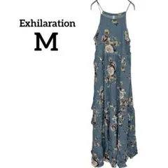 Exhilaration 【M】 フラワー キャミワンピース ロング ブルー