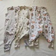 オーガニックコットン 足つき スリーパー 3点 80cm