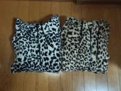 3L　2着セット 使用感 毛玉あり パーカー ヒョウ柄 フリース系 豹柄
