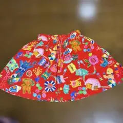 OILILY 赤い猫と花のプリントスカート 116cm~のサムネイル