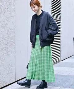 【B.C STOCK】リバーシブル千鳥JQニットスカート