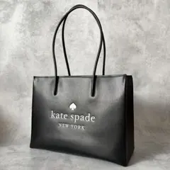 美品✨ケイトスペード レザー　スクエア　トートバッグ　ブラック黒　肩掛けA4