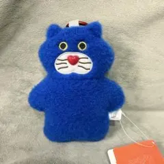mojojojo カラビナ付きぬいぐるみポーチ　猫　青