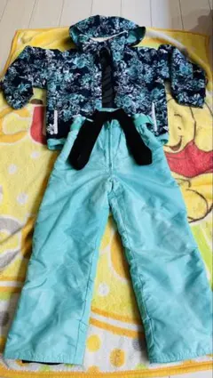 FABLICE 子ども用スキーウェア ネイビー/ミントグリーン