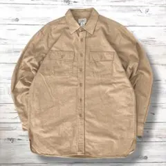 L.L.Bean シャツジャケット シンプル ベージュ L 1345のサムネイル