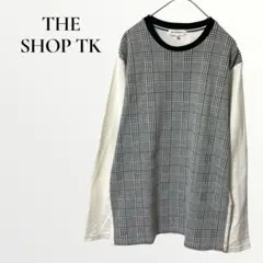 THE SHOP TK メンズ Tシャツ カットソー グレー チェック 長袖 Mのサムネイル