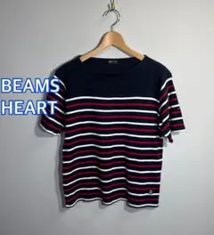 ◼️BEAMS HEARTビームスハート◼️ボートネック　ボーダーTシャツ: L