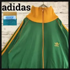 タカ様　西ドイツ80sアディダス デサント製ジャージ 緑×山吹 刺繍