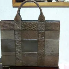 GENUNEOSTRICHSKIN オーストリッチ　トートバック　茶色