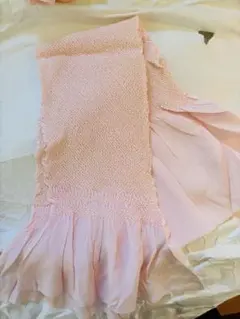 新品未使用　三越　帯揚げ⑧ ピンク　絞り　フリル　シフォン　兵児帯　七五三