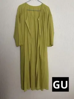 GU オリーブグリーン ロングシャツワンピース