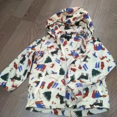 ナイロンジャケット　ウィンドブレーカー　100cm くま　しか　フクロウ