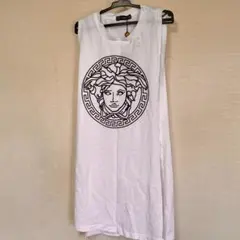 VERSACE ヴェルサーチ メドゥーサ ノースリーブ ワンピース 白 Sのサムネイル