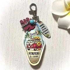 ぷっくりモーテルキーꕤレザーキーホルダー