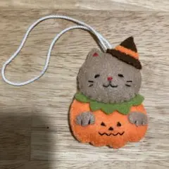 ハロウィン フェルト マスコット ねこ キーホルダー