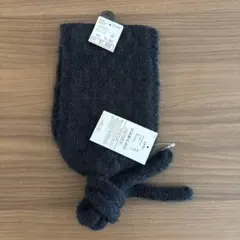 ニット イヤーマフラー 耳あて ブラック