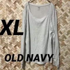 OLD NAVY ワッフル サーマル ロンT グレー レディース【XL】