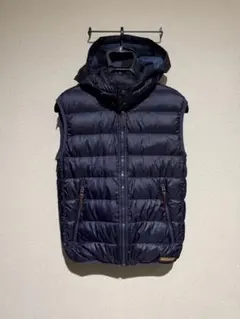 BURBERRY BRITネイビー フード付き ダウンベスト