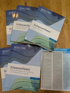 2024 CFA SchweserNotes 5冊セット＋クイックシート CFA Level 1 Study Packages and Notes - Kaplan Schweser