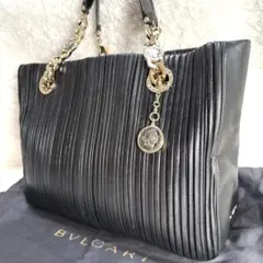 美品 BVLGARI モネーテ トートバッグ ナッパプリセ ブラック チャーム付のサムネイル